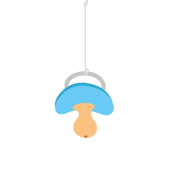 Söt napphållare baby hängande isolerad ikon — Stock vektor