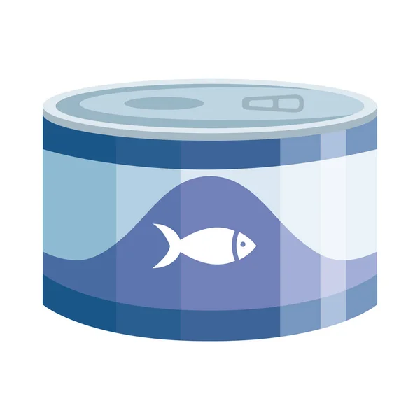 Food for fish in can isolated icon — 스톡 벡터