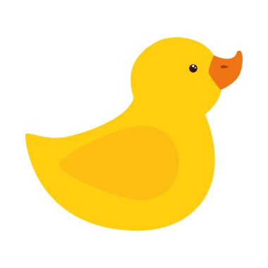 cute duck rubber toy isolated icon