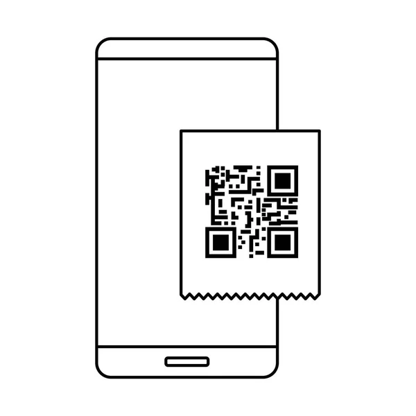 Dispositivo de smartphone com código de varredura qr —  Vetores de Stock