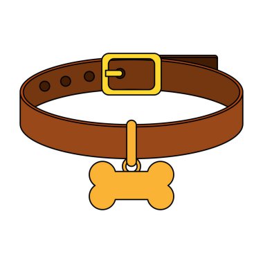 Kemik izole edilmiş ikonu olan köpek tasması