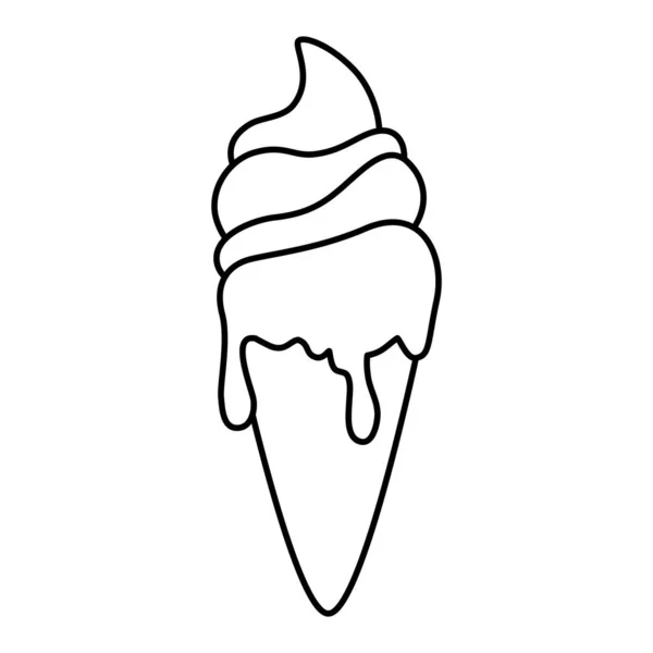 Cute and delicious ice cream in cone — 스톡 벡터