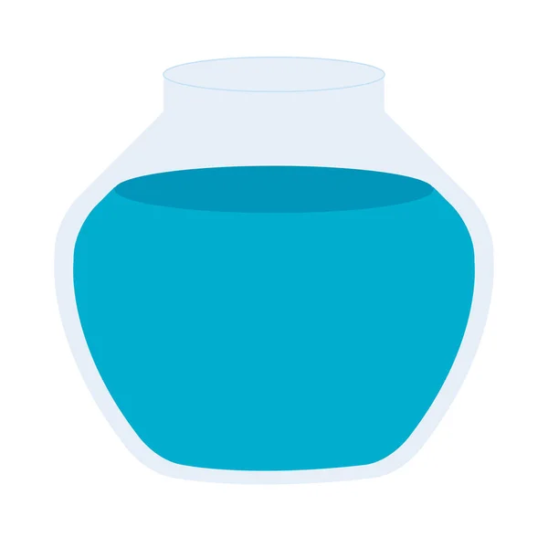 Round glass fish bowl isolated icon — Stock Vector