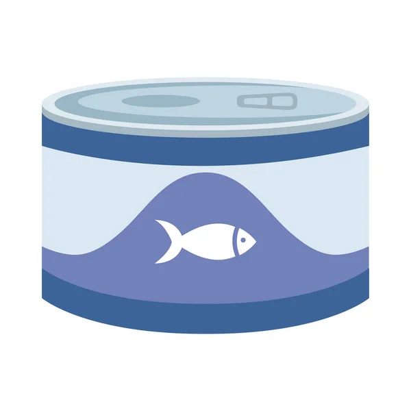 Food for fish in can isolated icon — 스톡 벡터