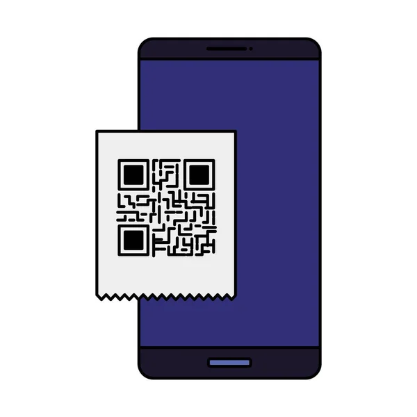 Zařízení smartphone se skenovacím kódem qr — Stockový vektor