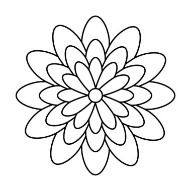 Şirin çiçek doğa çizgisi simgesi