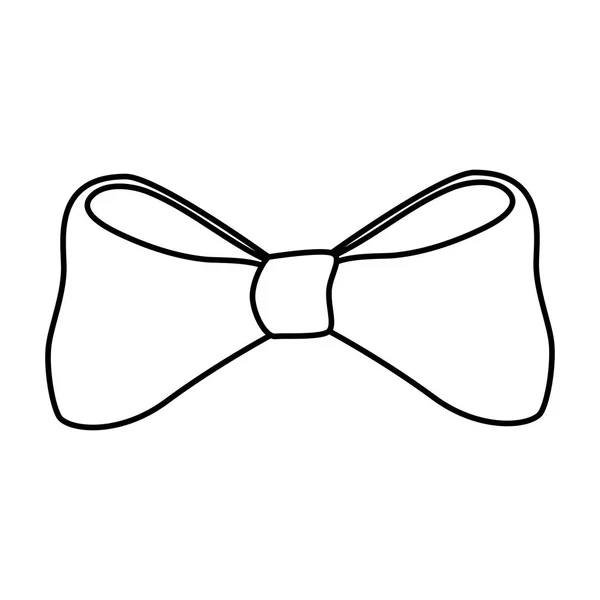 Cute bow ribbon decoration icon — Stock Vector