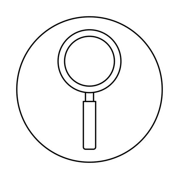 Magnifying glass in frame circular — Stock Vector