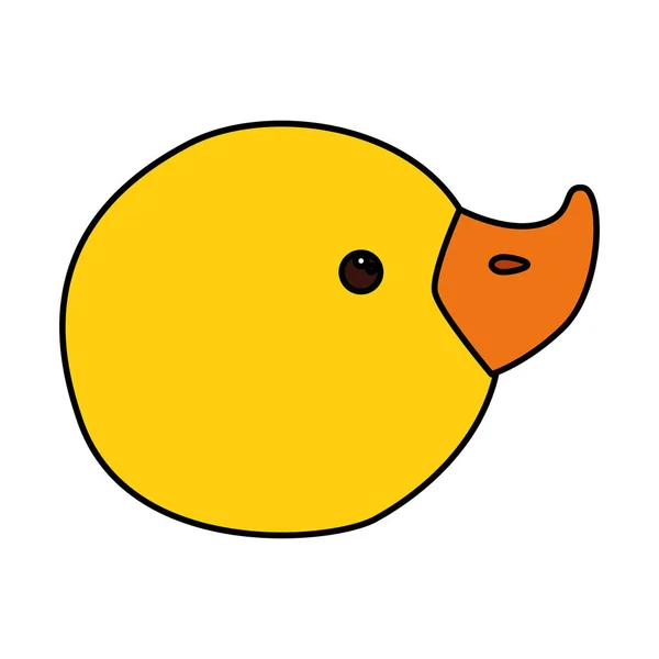 Visage de mignon jouet en caoutchouc canard icône isolée — Image vectorielle