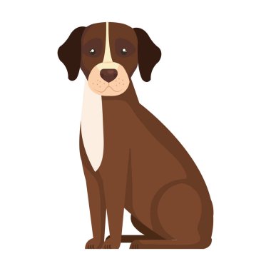 beyaz benekli kahverengi köpek izole edilmiş simge
