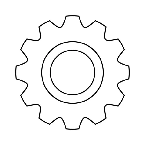 Gear pinion machine line style icon — Stock Vector
