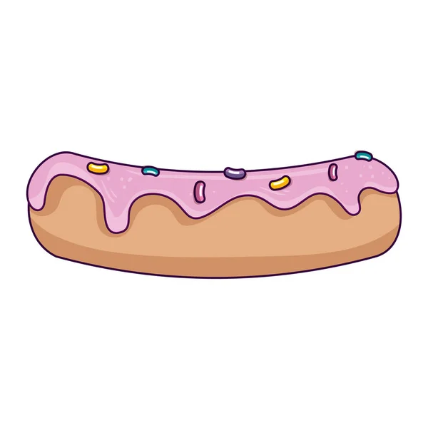 Lindo y delicioso pastel aislado icono — Vector de stock