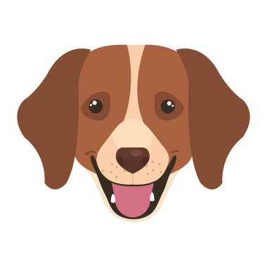 Beyaz benekli izole edilmiş kahverengi köpek yüzü