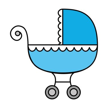 baby cart transportation isolated icon