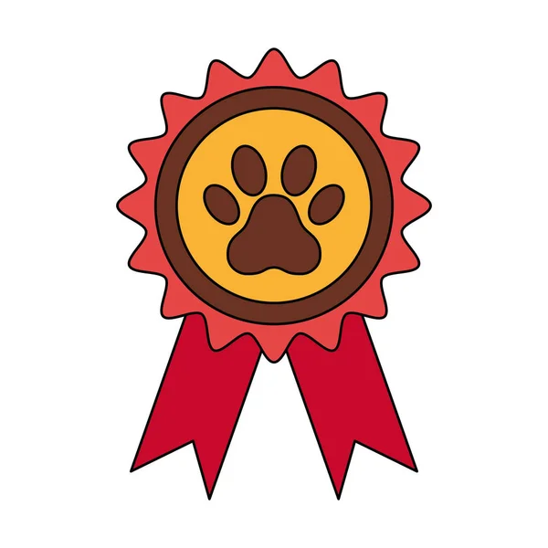 Σφραγίδα με pawprint σκυλί απομονωμένο εικονίδιο — Διανυσματικό Αρχείο