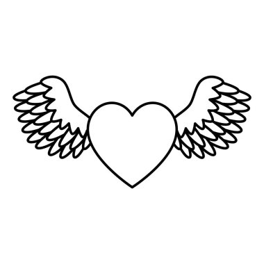 Kanatları izole edilmiş şirin bir kalp