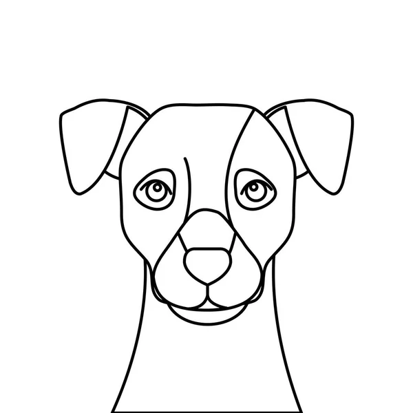 Lindo perro animal línea estilo icono — Vector de stock