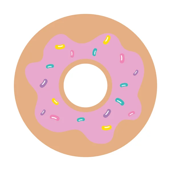 Delicioso dulce donut panadería icono — Vector de stock