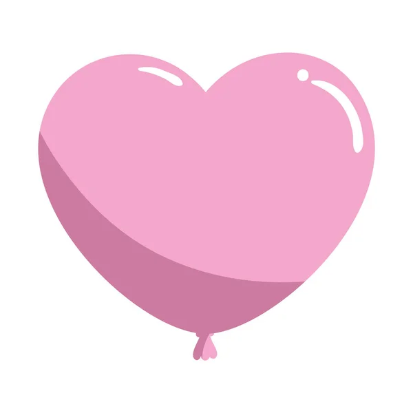 Balloon helium in shape heart isolated icon — Διανυσματικό Αρχείο