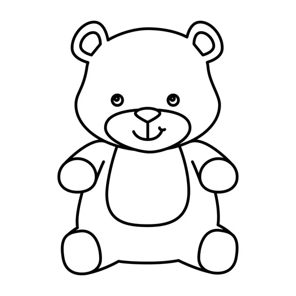 Schattig teddybeer geïsoleerd pictogram — Stockvector