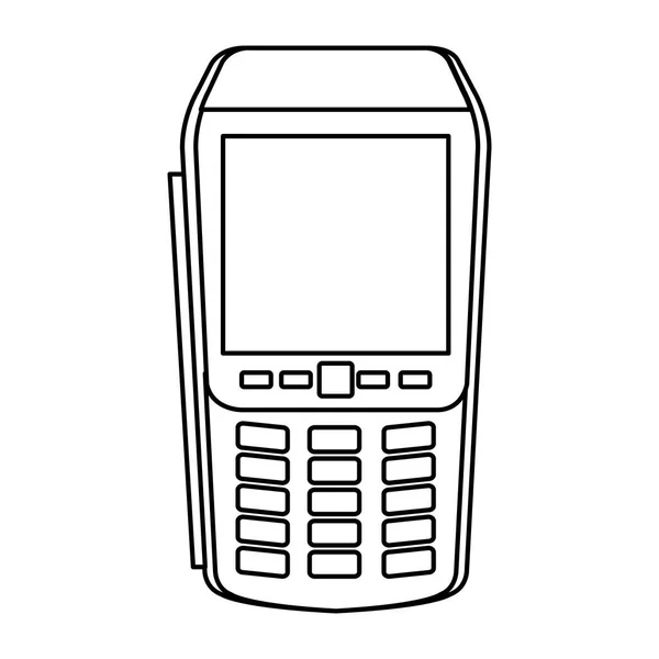 Dataphone dispositif technologie ligne style icône — Image vectorielle