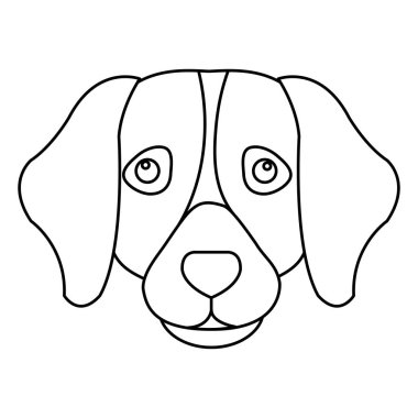 face of dog line style icon