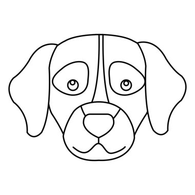 face of dog line style icon