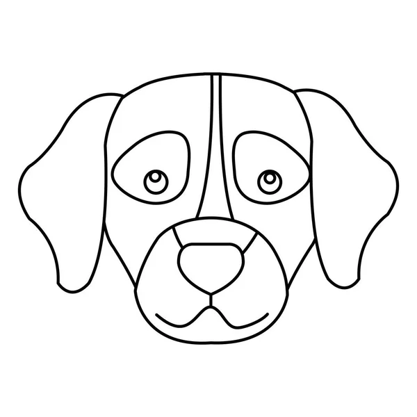Face of dog line style icon — Stockvektor