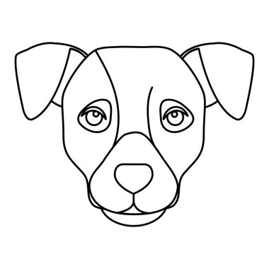 face of dog line style icon
