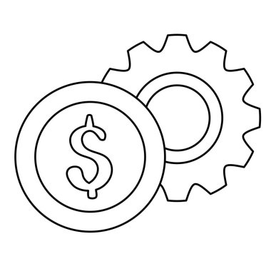 gear with coin line style icon
