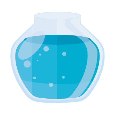 round glass fish bowl isolated icon