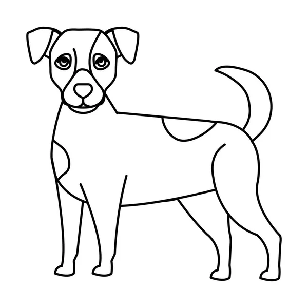 Schattig hond dier lijn stijl pictogram — Stockvector
