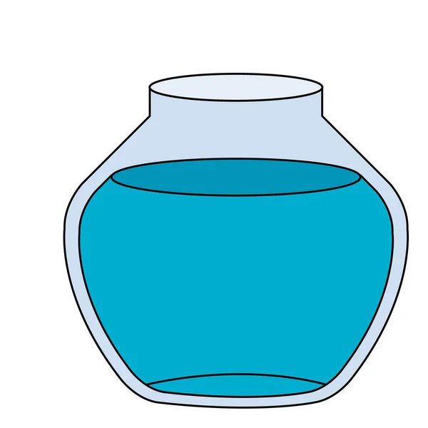 Round glass fish bowl isolated icon — Wektor stockowy
