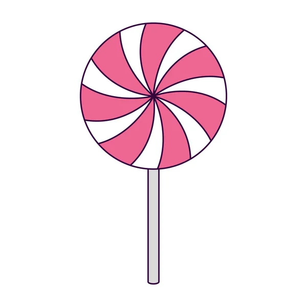 Delicioso caramelo lollipop aislado icono — Archivo Imágenes Vectoriales