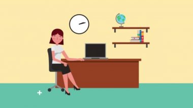Ofis karakterindeki genç iş kadını.