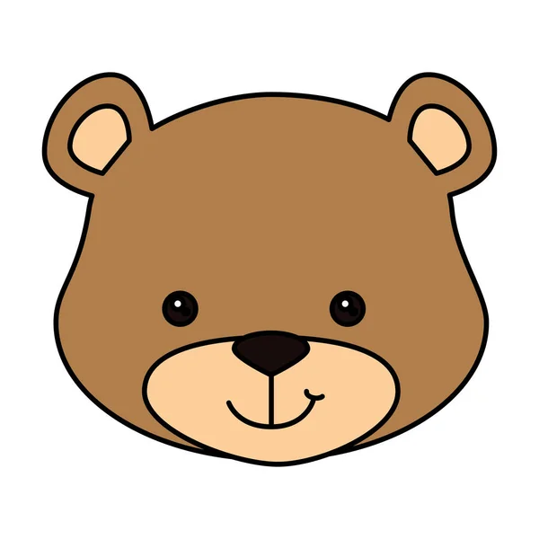 Visage de mignon ours en peluche icône isolée — Image vectorielle