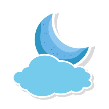 Bulut izole edilmiş şirin ay