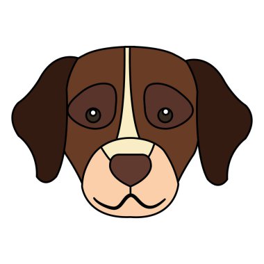 Beyaz benekli izole edilmiş kahverengi köpek yüzü