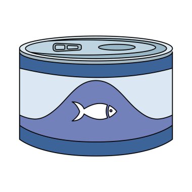 food for fish in can isolated icon