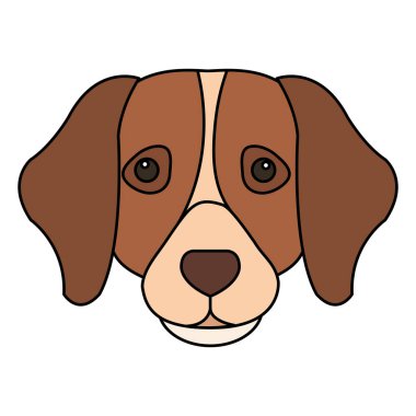 Beyaz benekli izole edilmiş kahverengi köpek yüzü
