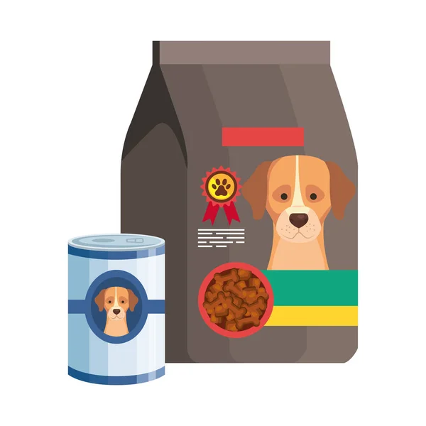 为狗隔离图标提供一袋又一袋的食物 — 图库矢量图片