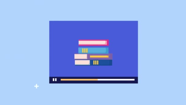Young student boy in template webpage elearning — Wideo stockowe
