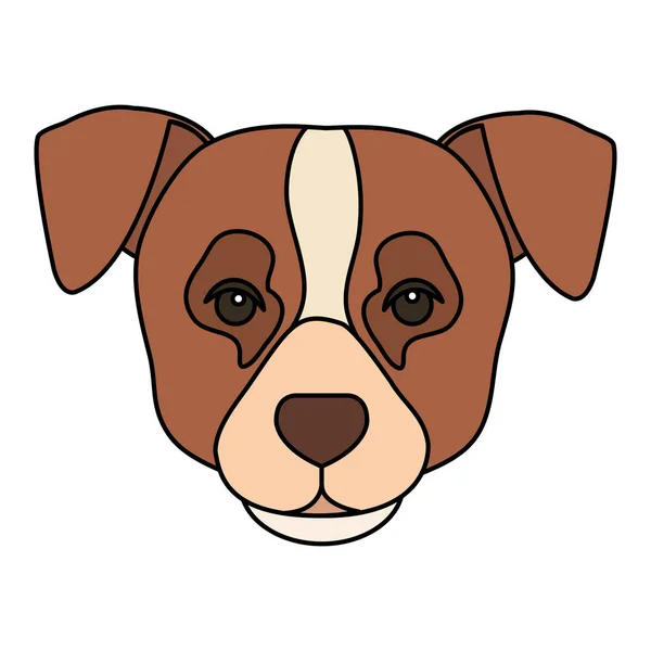 Cara de perro marrón con la mancha blanca icono aislado — Vector de stock