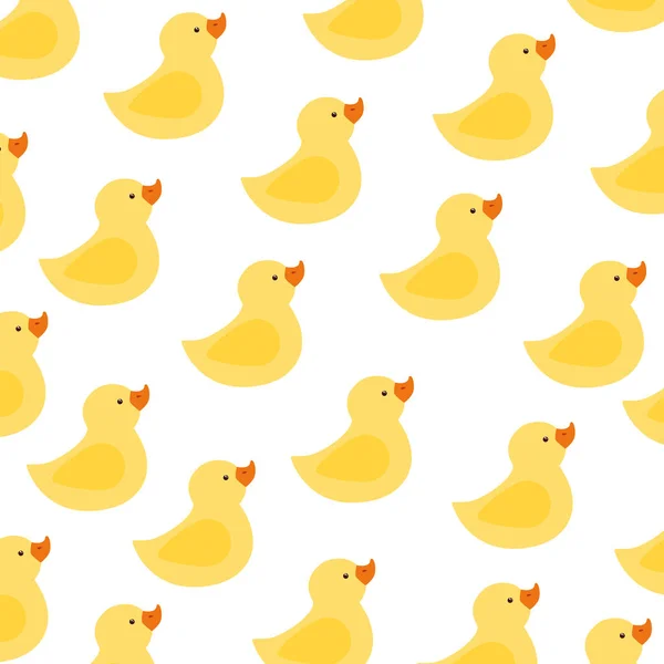 Background of cute ducks rubber — Stock Vector