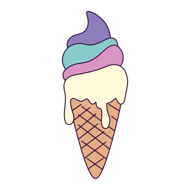 cute and delicious ice cream in cone