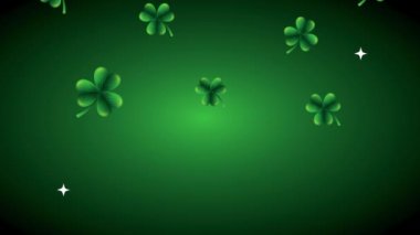 st patricks day animated card with clovers pattern