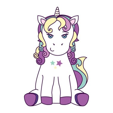 cute unicorn fantasy with stars decoration