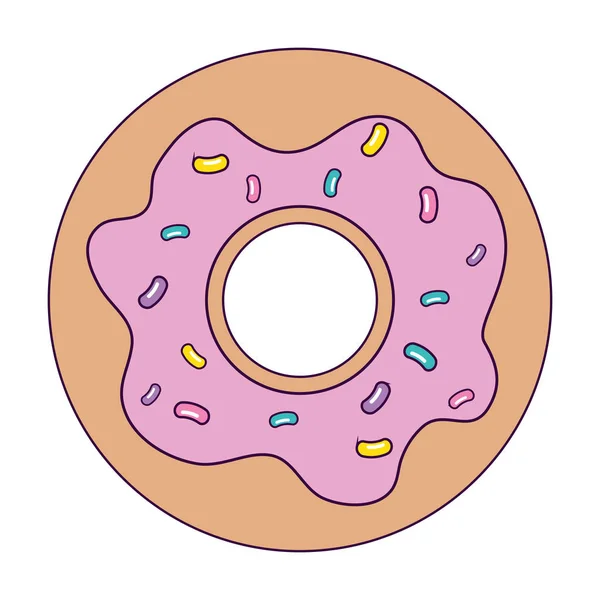 Heerlijke zoete donut bakkerij pictogram — Stockvector