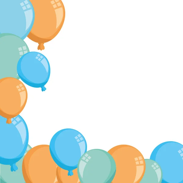 Conjunto balões hélio decoração ícones isolados — Vetor de Stock