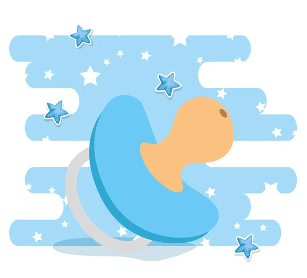 Cute pacifier baby with stars decoration — ストックベクタ